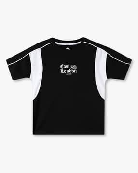 Boys Colourblock Regular Fit Round-Neck T-Shirt-image-5
