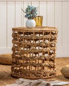 Handcrafted Woven Pouf-image-9