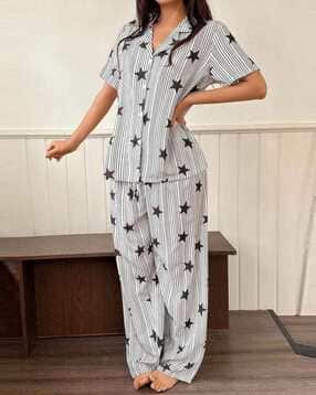 buda jeans co Women Printed 2-Piece Shirt & Pyjamas Set-picture-14