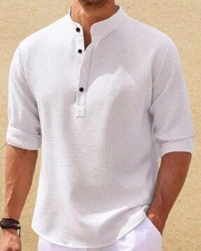 hoodler Men Waffle-Knit Regular Fit Shirt Kurta-picture-29