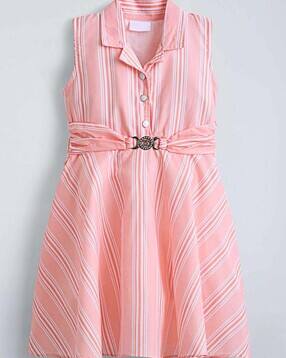 Stripes Fit and Flare Dress-image-12