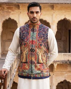 jompers Men Printed Nehru Jacket-picture-15