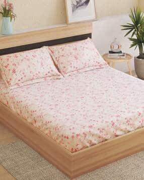 home centre Printed King Bedsheet with Pillow Covers- 150TC-picture-0