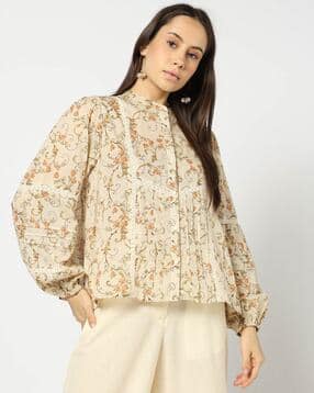 yousta Women Printed Regular Fit Shirt with Lace Insert-picture-30