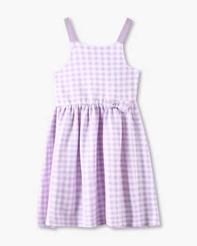 kg frendz Girls Checked Popcorn-Knit Fit & Flare Dress-picture-14