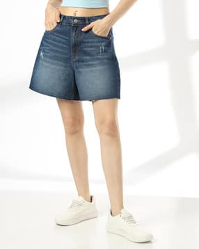 dnmx Women Mid-Wash Denim Shorts-picture-44