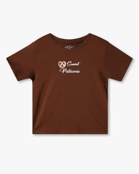 Girls Graphic Print Oversized Round-Neck T-Shirt-image-13