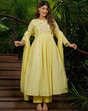 nyrika Women Embroidered 3-Piece Anarkali Kurta Set-picture-19