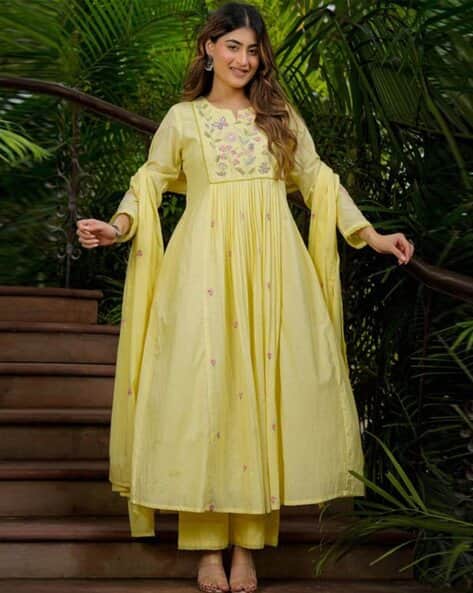 Nyrika Women Embroidered 3-Piece Anarkali Kurta Set