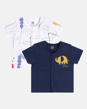 mini klub Unisex Pack of 2 Printed Round-Neck Vests-picture-28