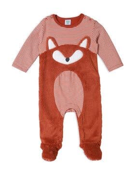 Boys Striped Round-Neck Sleepsuit-image-45