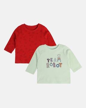 mini klub Boys Pack of 2 Printed Round-Neck T-Shirts-picture-38