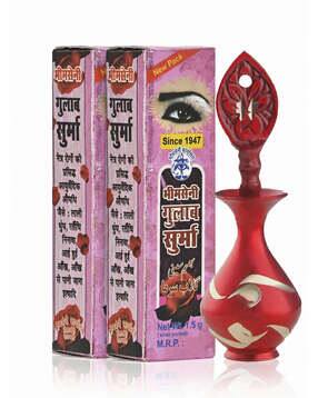 bhimseni karyalay Gulab Surma with Decorative Design Brass Metal Surmedani-picture-18
