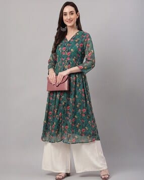 janasya Women Floral Print A-Line Kurta-picture-48