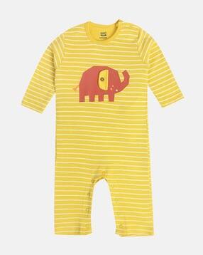 Boys Striped Round-Neck Rompers-image-46