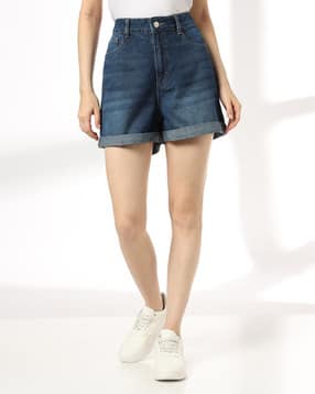 dnmx Women High-Rise Regular Fit Denim Shorts-picture-32