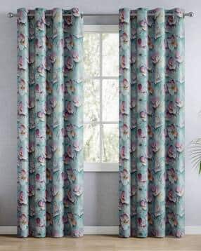 haus & kinder Set of 2 Floral Print Door Curtains with Eyelets-picture-44