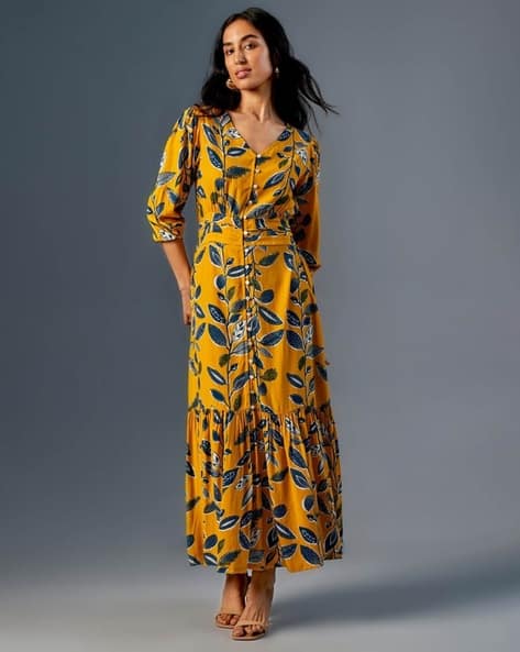 Global Desi Women Maxi Length Printed Dress