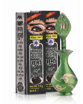 bhimseni karyalay Black Surma with Decorative Design Brass Metal Surmedani-picture-28