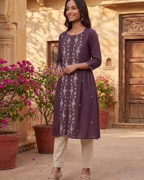 max Women Embroidered Straight Kurta-picture-17