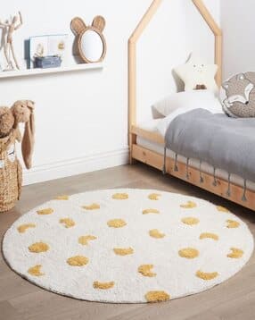 bungalow & beyond Polka Dot Print Round Tufted Cotton Rug 3 ft-picture-20