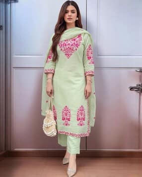 anni designer Women Embroidered 3-Piece Straight Kurta Set-picture-29