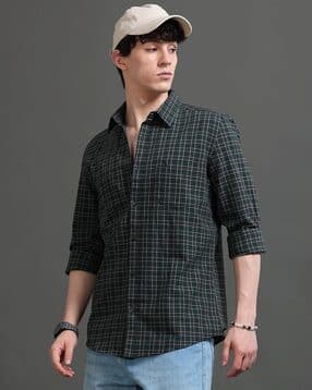 british club Men Oxford Checked Slim Fit Shirt-picture-21