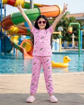 amreliya enterprise Girls Printed 2-Piece Pants & Top-picture-18