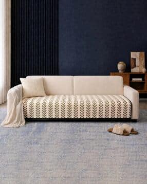 cortina eyelet curtain Leaf Print Anti Slip 3 Seater Sofa Cover-picture-10