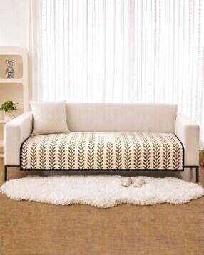 cortina eyelet curtain Leaf Print Anti Slip 2 Seater Sofa Cover-picture-30