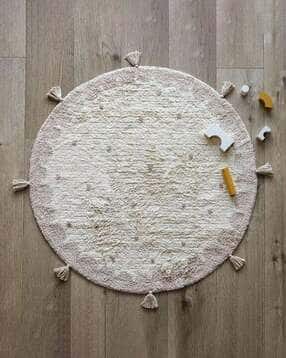bungalow & beyond Pastel Print Tufted Round Soft Rug -picture-39
