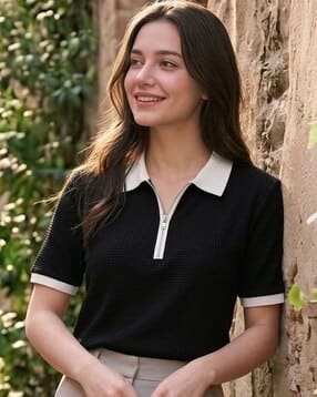 buda jeans co Women Regular Fit Polo T-Shirt with Contrast Border-picture-46