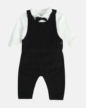 mini klub Boys Striped Rompers with Shirt & Bow Tie-picture-12