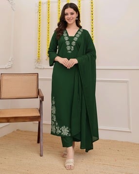 svaraa Women Embroidered 3-Piece Straight Kurta Set-picture-36