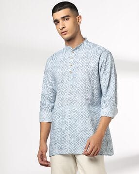 netplay Men Geometric Print Slim Fit Cotton Kurta-picture-46