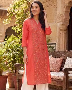 max Women Embroidered Straight Kurta-picture-23