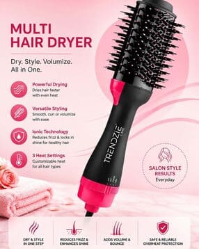 trendzie skin care Multipurpose 4 In 1 Hair Styler Dryer Straightener & Curler Comb-picture-49