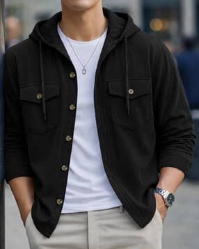 eyebogler Men Relaxed Fit Hooded Shirt-picture-25