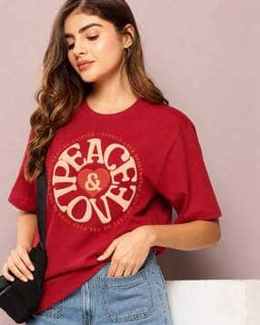 xqsee Women Oversized Fit Round-Neck T-Shirt-picture-0