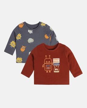 mini klub Boys Pack of 2 Printed Round-Neck T-Shirts-picture-12