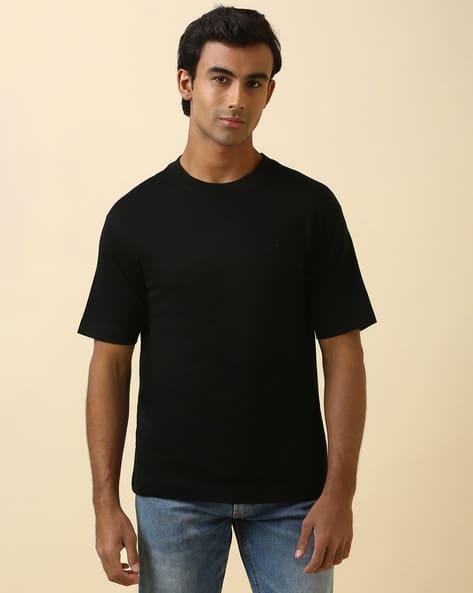ALLEN SOLLY Men Logo Embroidered Oversized Fit Polo T-Shirt