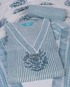 kami kubi Women Stripes Unstitched Dress Material-picture-28