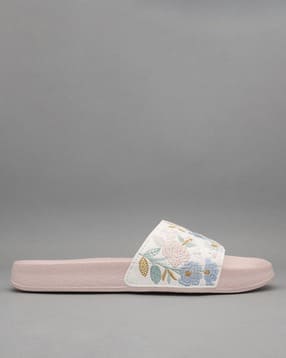 Women Floral Embroidered Slip-On Slides-image-35