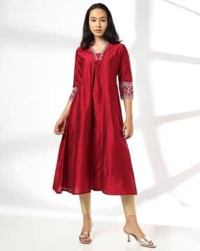 avaasa mix n' match Women Embroidered Flared Kurta-picture-17