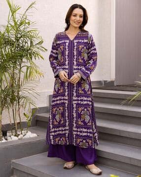 revangi Women Floral A-Line Kurta Set-picture-35
