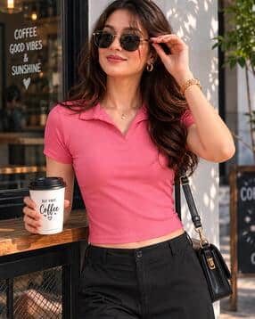 fabflee x ag Women Fitted Crop Top-picture-24