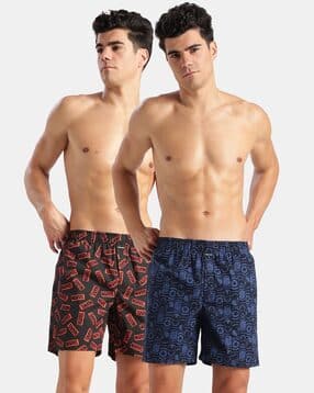 jockey Men Pack of 2 Mid-Rise Marvel Print Cotton City Shorts-picture-15