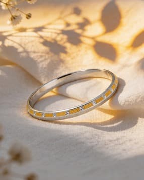 touch925 Men 925 Silver Dual-Tone Zircon Kada-picture-21