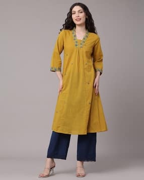 limeroad Women Embroidered A-Line No Darts Kurta-picture-50