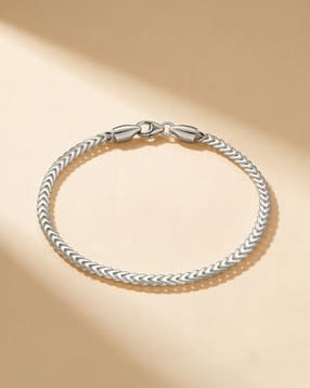 Men 925 Silver Franco Link Chain Bracelet-image-1